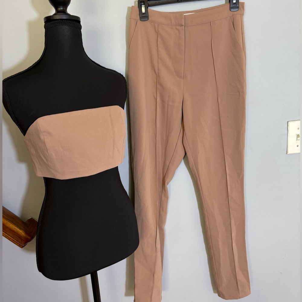 Superdown “remy bandeau pant set in Nude”